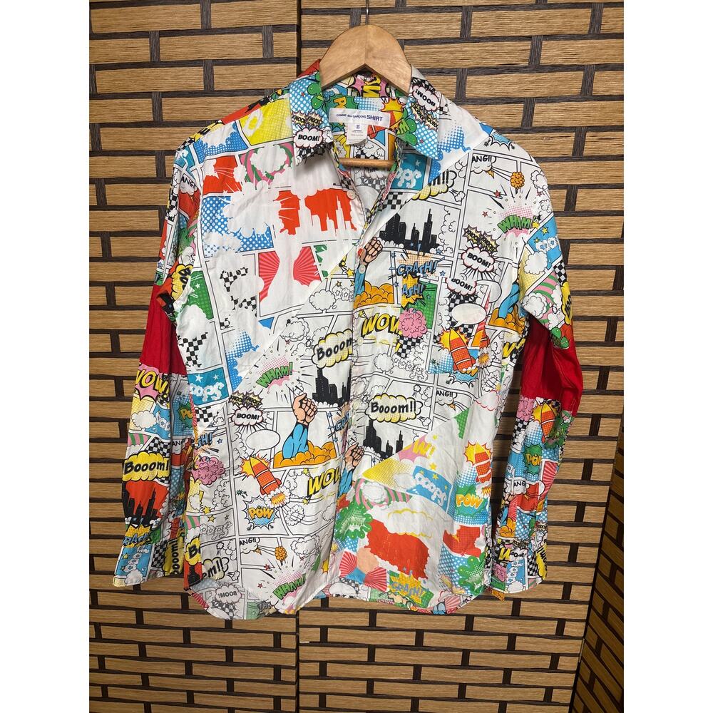 Comme Des Garcons Comic Strip Button Down Long Sleeve Shirt Size‎ XS